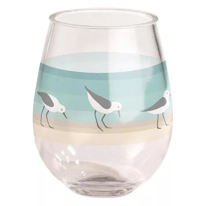 Sandpipers 15 oz Stemless Wine Glass