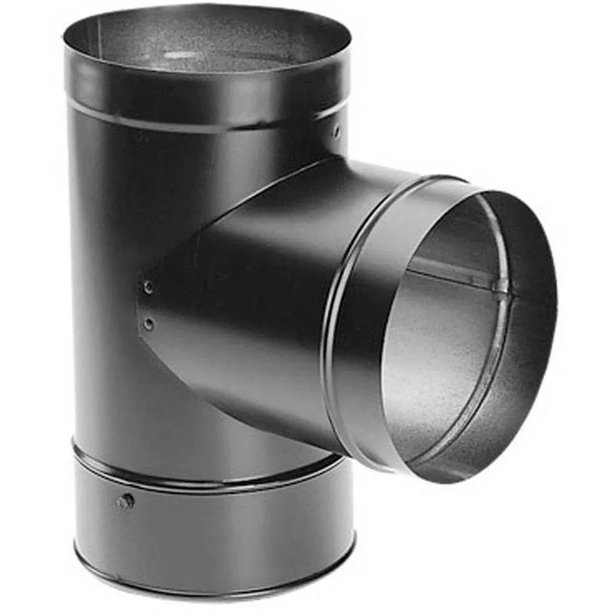 Simpson 6" Single Wall Black Tee with Clean-Out Cap: 6DBK-T