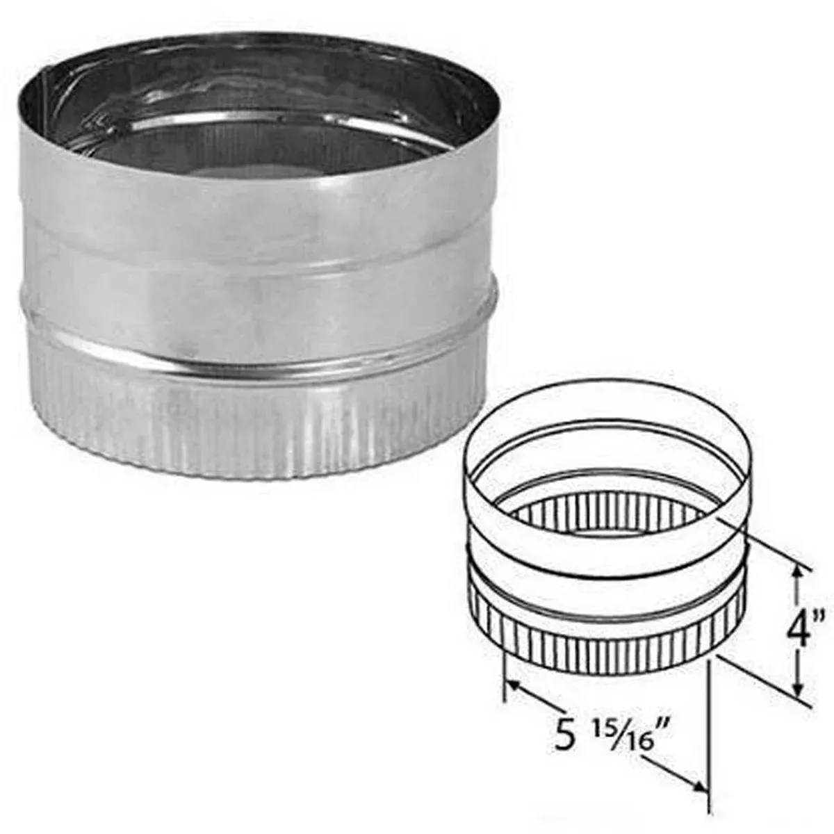 Simpson 6″ Single Wall Stainless Steel Stovetop Adapter: (1677SS) 6DBK-ADSS