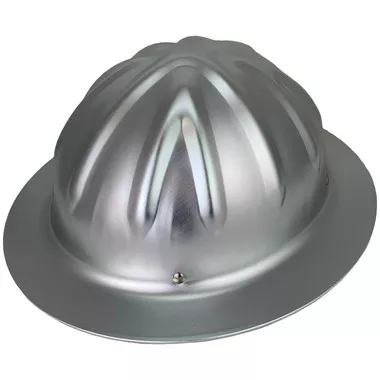 SkullBucket Aluminum Full Brim Hard Hats with Ratchet Suspensions - Silver
