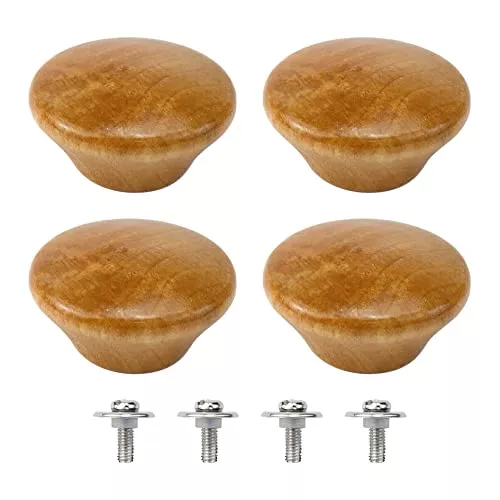 Solid Wood Pot Lid Knob 1.89″ Diameter Universal Kitchen Cookware Lid Pack of 4