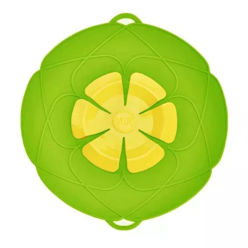 Spill Stopper Lid Cover and Overflow Stopper Lid Cover for Pans and Pots, Fits Openings 5.5″ to 9.5″ in Diameter (Green)