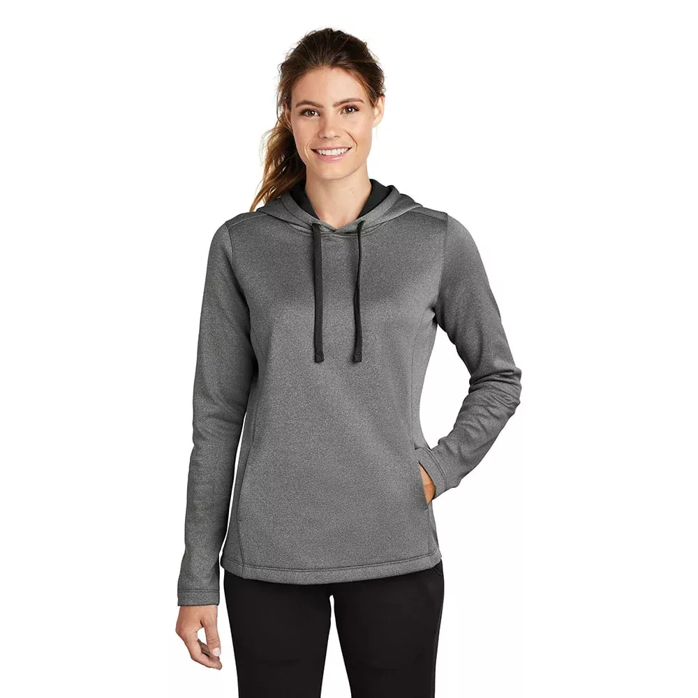 Sport-Tek LST264 PosiCharge Women’s Heather Fleece Pullover with Hood