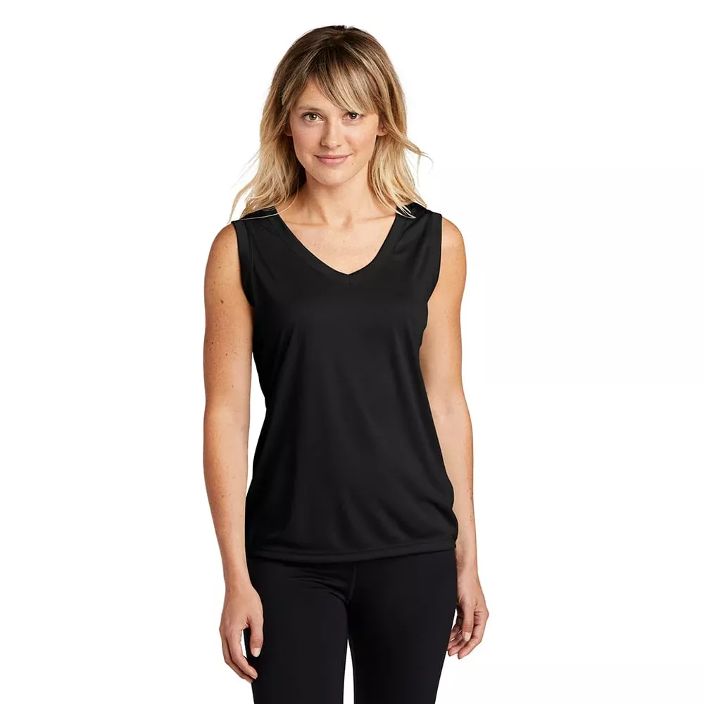 Sport-Tek LST352 PosiCharge Women’s Sleeveless Competitor V-Neck Tee