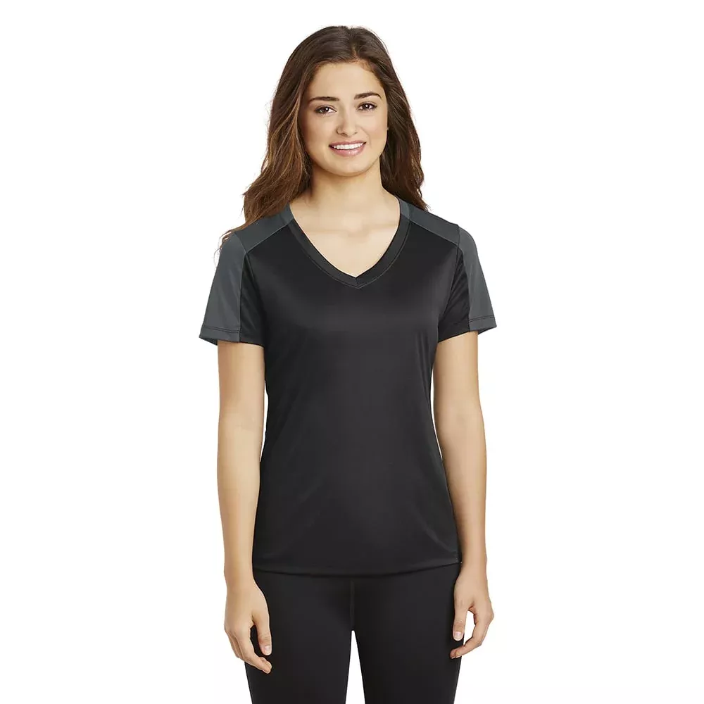 Sport-Tek LST354 PosiCharge Women’s Contrast Sleeve Competitor Tee