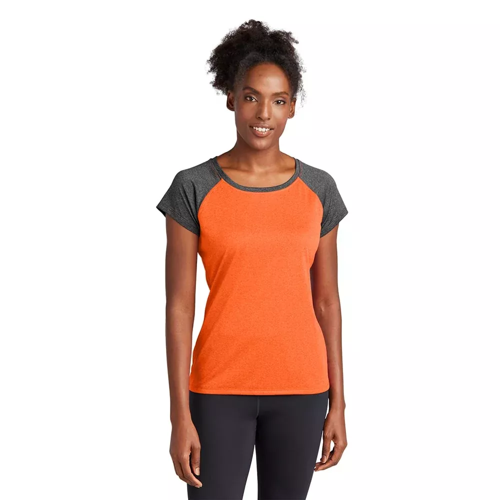 Sport-Tek LST362 Women’s Two Tone Heather Contender Scoop Neck Tee