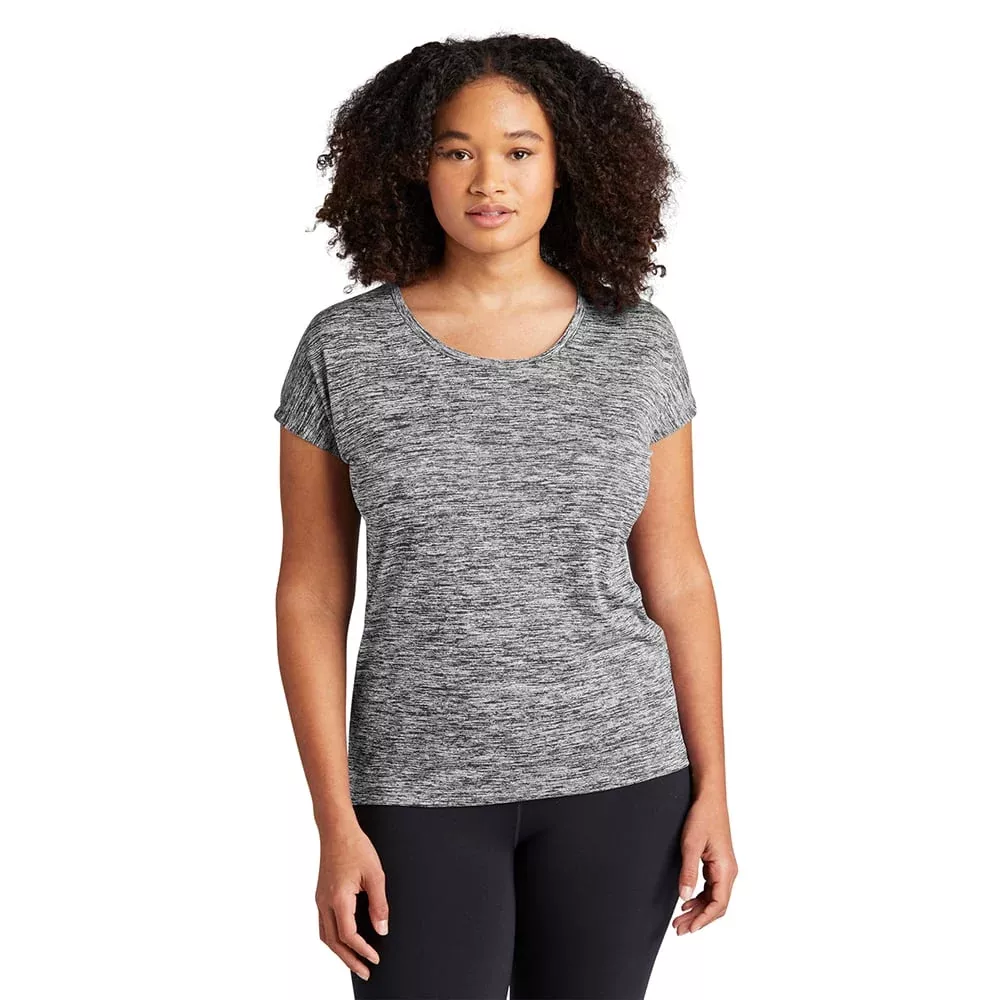 Sport-Tek LST390 PosiCharge Women’s Heather Dolman Sleeve Tee
