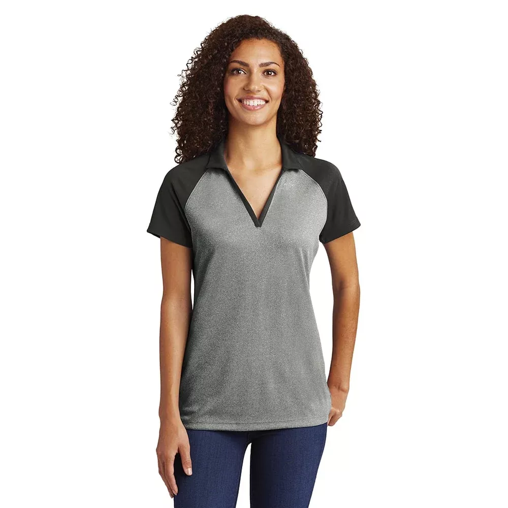 Sport-Tek LST641 PosiCharge Women’s RacerMesh Heather Block Polo
