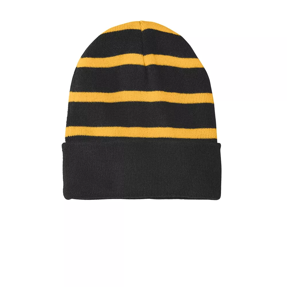 Sport-Tek STC31 Striped Beanie with Solid Band