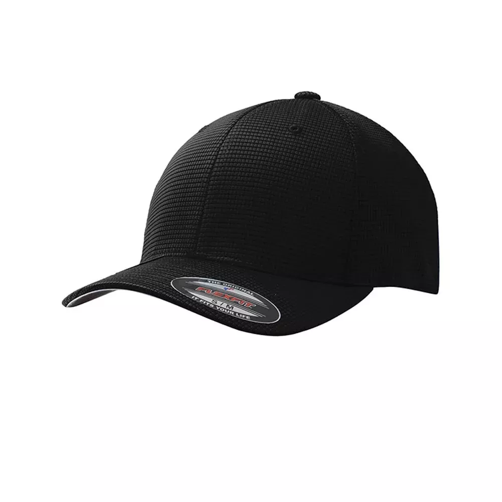 Sport-Tek STC33 Flexfit Grid Texture Stretch Fitted Cap