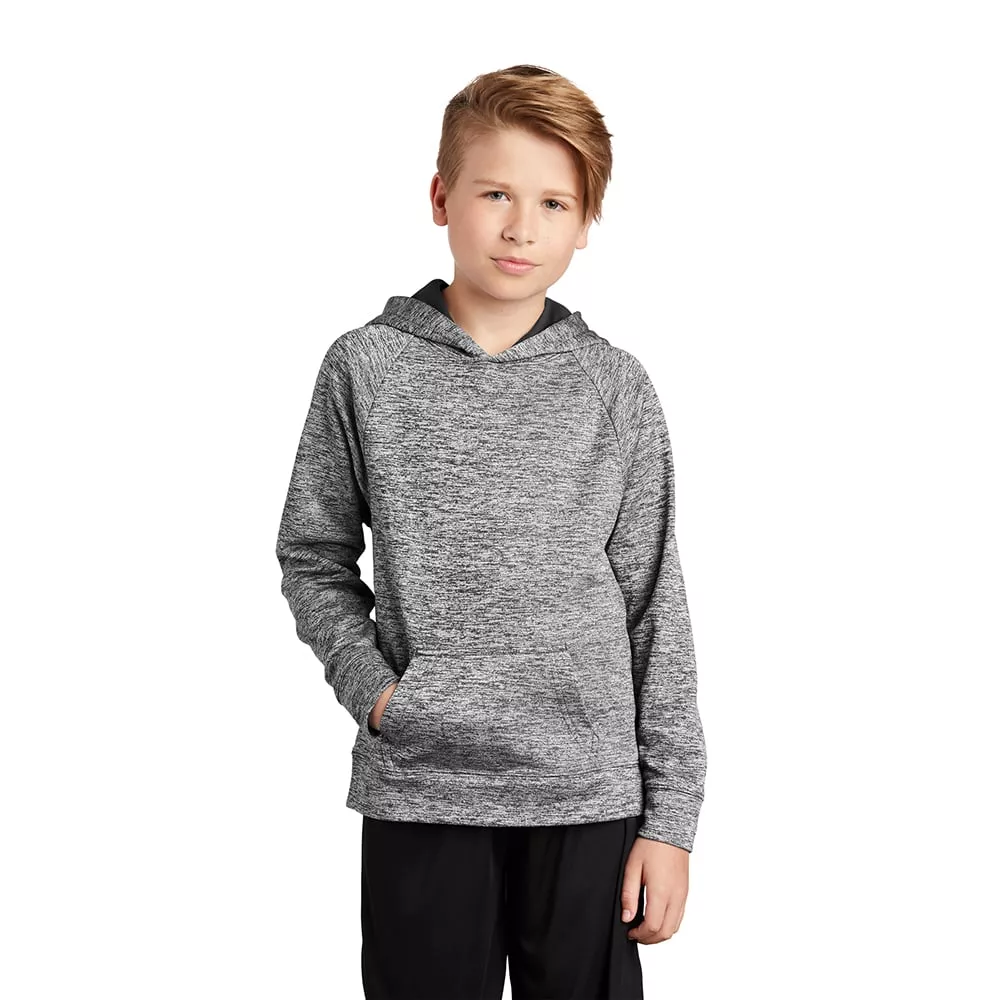 Sport-Tek YST225 Youth PosiCharge Electric Heather Hooded Pullover