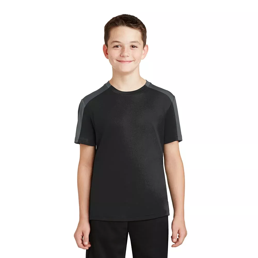 Sport-Tek YST354 Youth PosiCharge Competitor Sleeve-Blocked T-Shirt