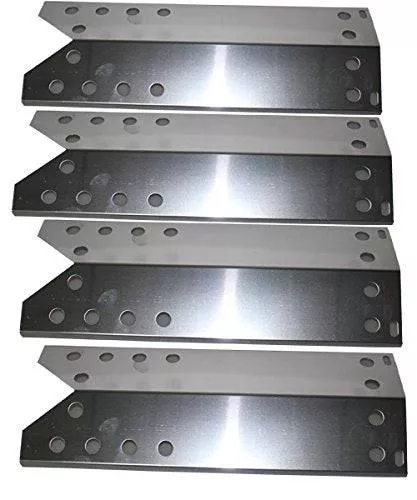 Stainless Steel Heat Plate Replacement (4-pack) for Specific Grill Models Kenmore, Nexgrill (Dimensions: 15 1/16" X 5 1/2")