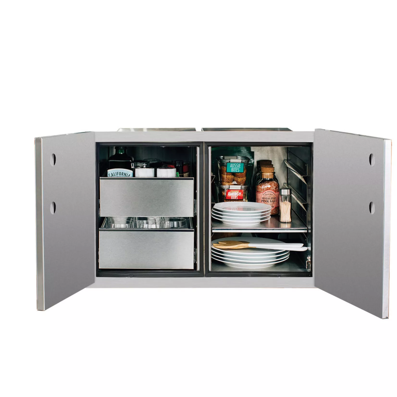 Summerset 36" 2-Drawer Dry Storage Pantry & Enclosed Cabinet Combo