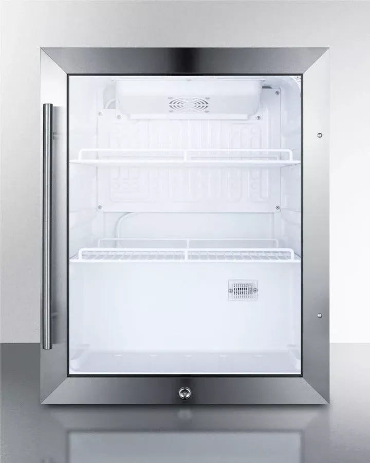 Summit 18 Inch Outdoor Beverage Center with Glass Door and Lock