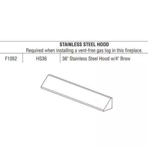 Superior 36″ Stainless Steel Hood w/4″ Brow (F1052)