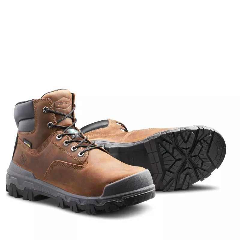 TerraMen's 6" Composite Toe Safety Work Boots - Brown - R4NWBN