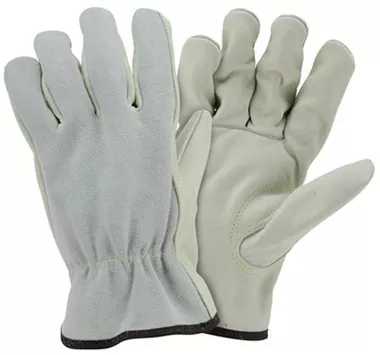 Top Grain Cowhide Leather Work Gloves with Split Leather Back (PAIR) - All Sizes
