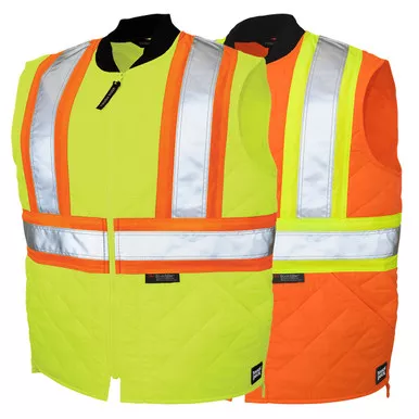 Tough Duck Class 2 Hi Vis Two-Tone X-Back Quilted Safety Vest SV05