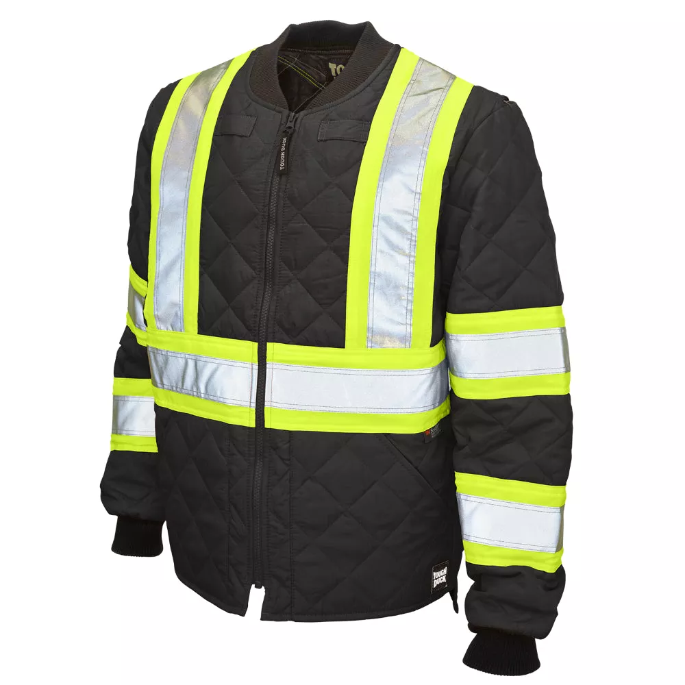 Tough Duck Quilted Safety Freezer Jacket with Rib Knit Collar – S432