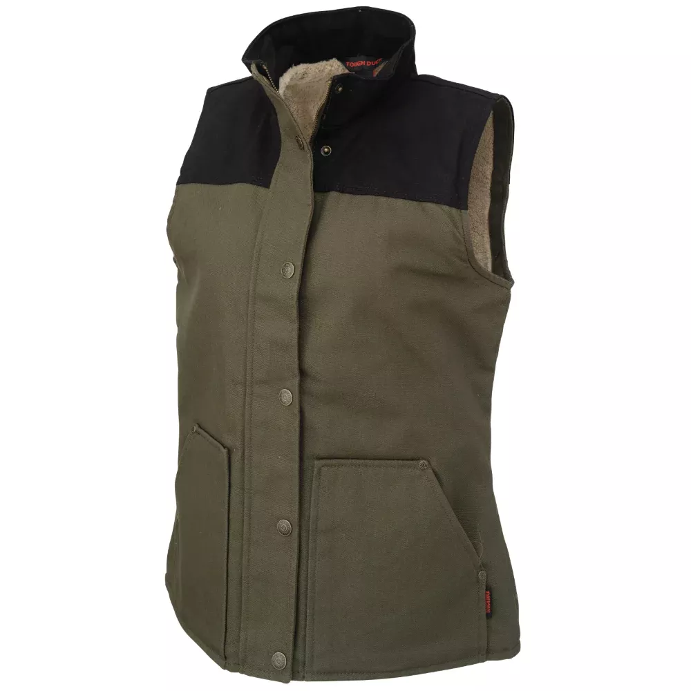 Tough Duck Womens Sherpa Lined Vest with Full Zipper Front – WV09