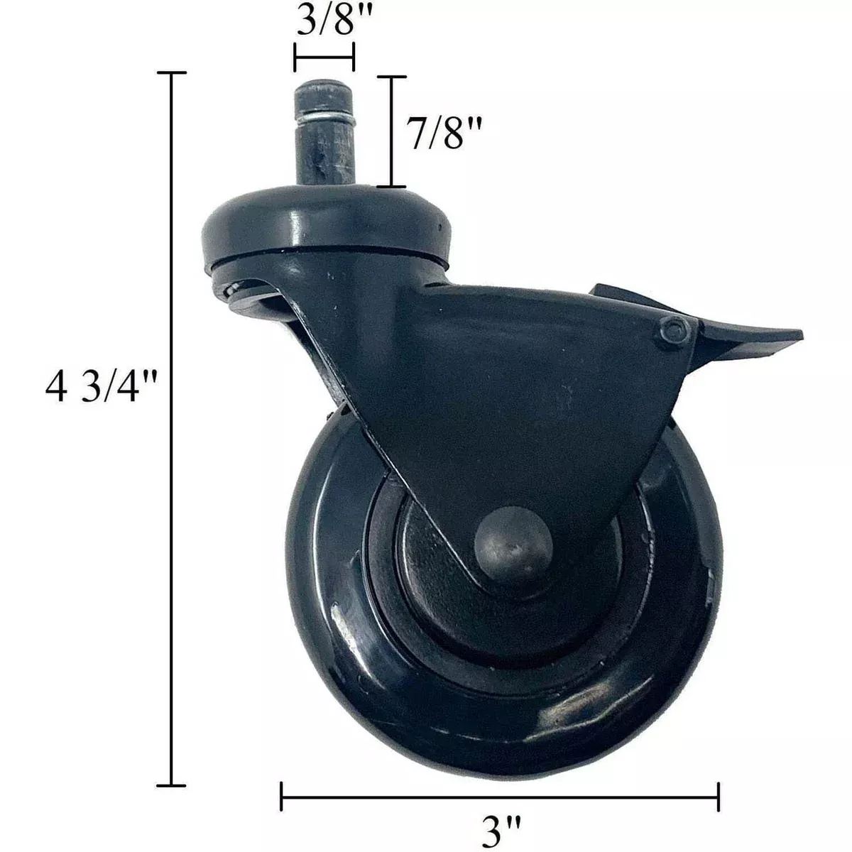 Traeger 3" Swivel Caster Wheel with Brake: HDW302-AMP