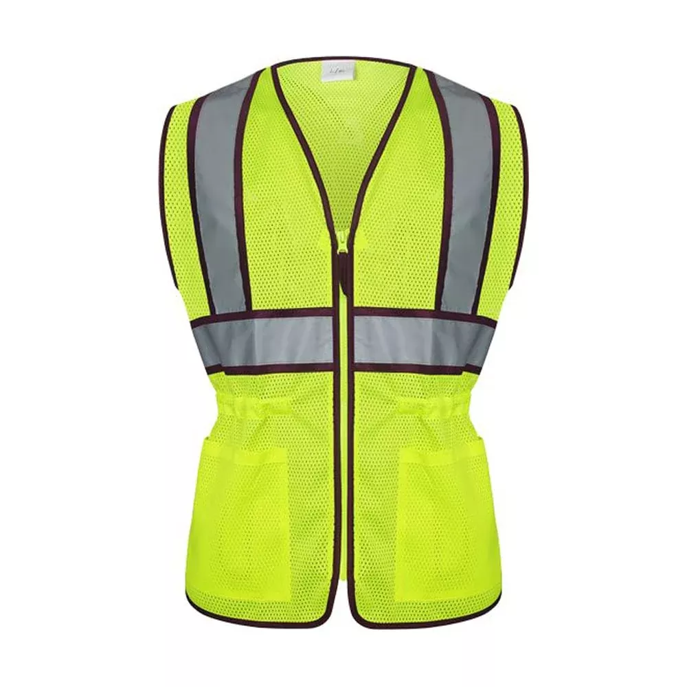 Two-Tone Mesh Ladies’ Safety Vest with Adjustable Waist