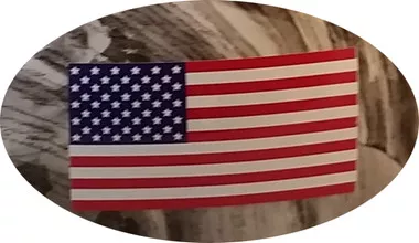 USA Flag Hard Hat Sticker Standard (Stars to Left)