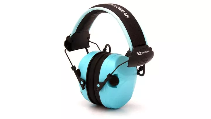 Venture Gear Sentinel Powder Blue Electronic With Black Headband Earmuff