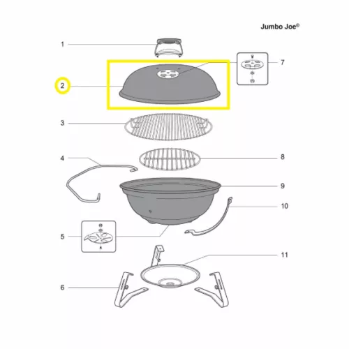 Weber 18″ Jumbo Joe Black Lid Assembly (61496)