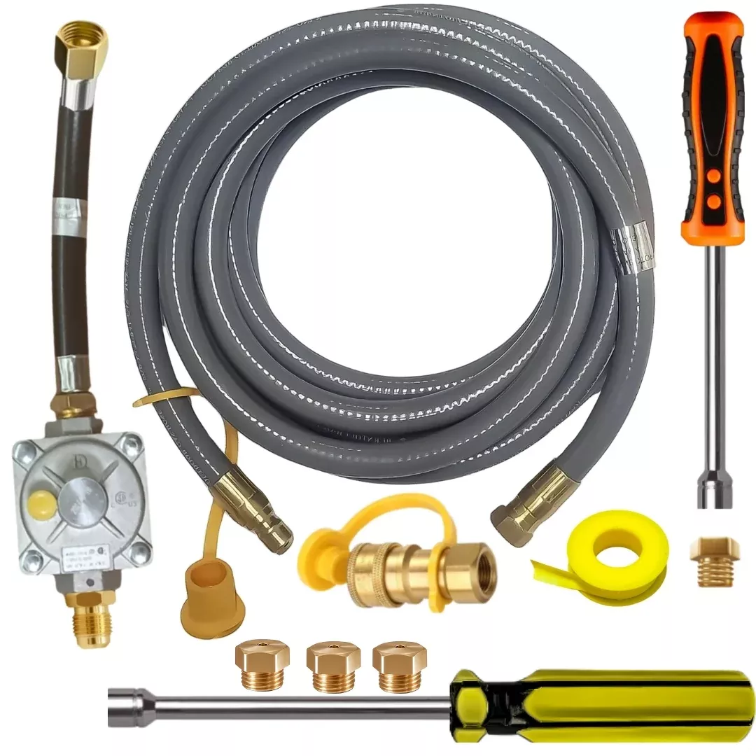 Weber Genesis 320 (For Side Control Models) Conversion Kit to Bulk Propane Includes Predrilled Orifices – Detailed Instructions – 10′ Low Pressure LP Hose at Outdoor Gas Products