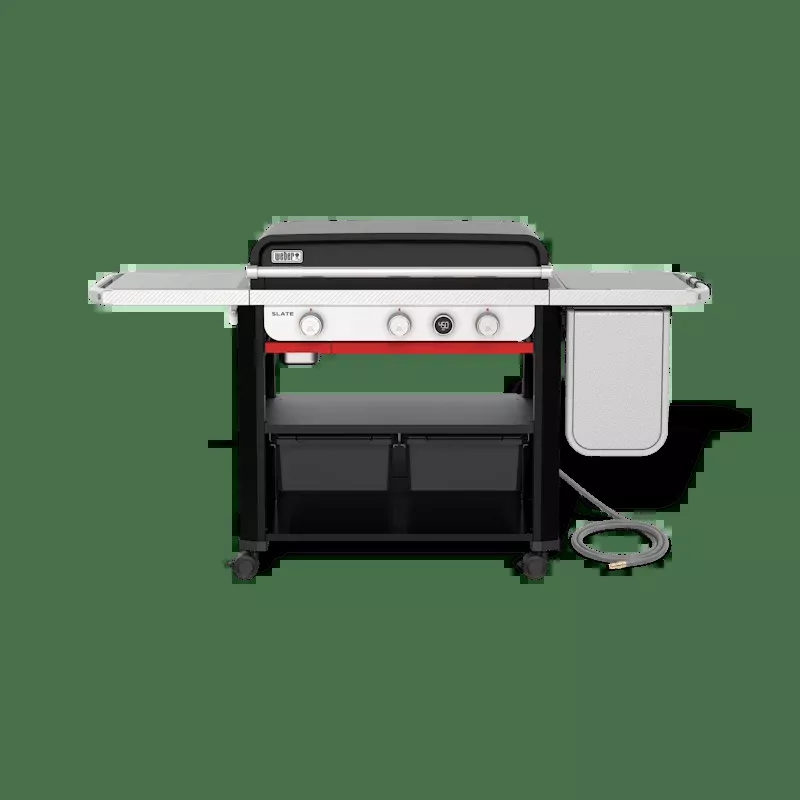 Weber Slate 30″ Rust-Resistant Griddle with Extendable Side Table (Natural Gas) 1500420