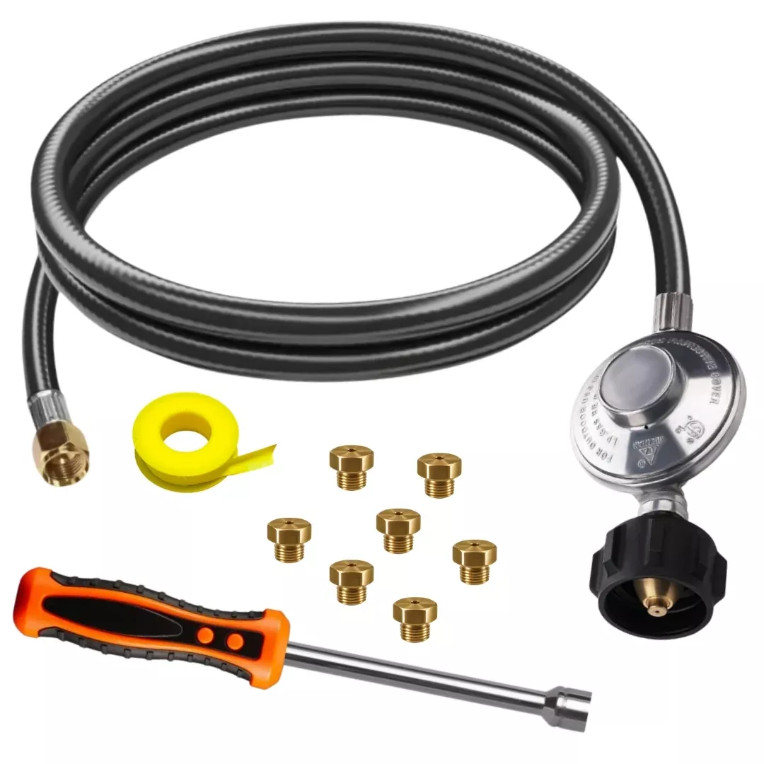 Weber SUMMIT Gold D4 Conversion Kit from NG to LP - Includes Predrilled Orifices - 5' Propane and Regulator - LP Fuel Converter