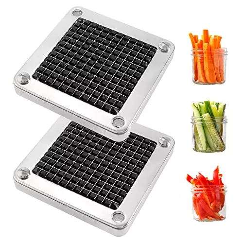 WICHEMI Dicer Blades Commercial Vegetable Chopper Dicer Blade Replacement Stainless Steel Blade for Chopper Dicer Commercial Vegetable Fruit Dicer Replace Blades (2 Pack, 1/4″ Blade)